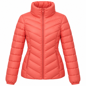 Veste matelassée pour femme personnalisée en gros, respirante, en nylon, surdimensionnée, épaisse, en coton matelassé, avec logos personnalisés - Product Image 6