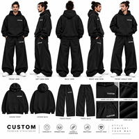 Ensemble survêtement streetwear premium : Hoodie oversize et pantalon de jogging large, coupe ample et décontractée, personnalisable