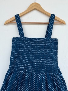 Vestido Maxi de Algodón Azul con Puntos para Mujer, Vestido Largo de Verano con Escote Fruncido sin Mangas y Volantes, Estilo Boho para Vacaciones - Product Image 2