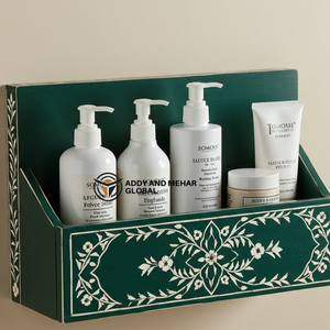 ชั้นวางของติดผนังสีเขียวสไตล์อาร์ติซาน – ที่เก็บของไม้ลายดอกไม้สำหรับพื้นที่ขนาดเล็ก ชั้นวางอเนกประสงค์ไม้สีเขียว - Product Image 5