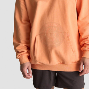 Sweat-shirt à capuche en coton épais pour homme, coupe oversize, épaules tombantes, avec doublure en polaire brossée, pour un style décontracté et urbain - Product Image 5