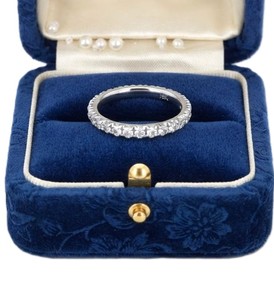 10K 14K 18K Solid Gold DEF Color VS VVS Clarity Round Lab Diamond Half Eternity <b>Proposal</b> <b>Ring</b> IGI Certified Stackable Love Band - Product Image 1