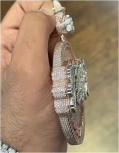 CONCEPTION Colgante Hip Hop Personalizado con Letra Redonda, Chapado en Plata 925 con Cadena Incluida, para Hombre, con Moissanita D VVS Certificada GRA - Product Image 4