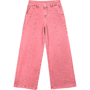 Pantalon décontracté pour femme Master Textile, coupe large, taille mi-haute, avec empiècements et surpiqûres, en tissu extensible respirant, idéal pour toutes les saisons et les occasions. - Product Image 1