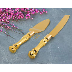 Ensemble de couteau et spatule à gâteau en acier inoxydable de haute qualité, outils de service pour gâteaux, tartes et pâtisseries, directement d'Inde - Product Image 2