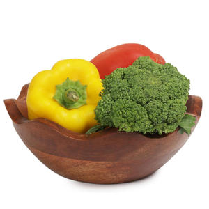 Bol à fruits en bois fait main, design traditionnel chinois, artisanat en bois non traité pour fruits et collations - Product Image 4