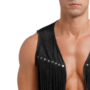 New Wholesale Price Top Quality Super Rider Waistcoat Genuine Suede Leather Motorcycle <b>Vest</b> Biker Leather <b>Vest</b> For Men - Product Image 4