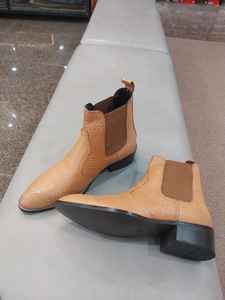 Bottines Chelsea à talon bas élégantes, en cuir véritable de haute qualité, design classique et luxueux, mode tendance - Product Image 5