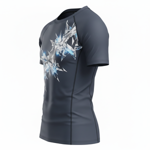 <b>Custom</b> <b>design</b> short sleeve rash guard sublimated <b>compression</b> <b>shirt</b> breathable durable seams BJJ training apparel top quality - Product Image 3