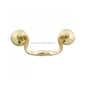 Tirador de cajón de latón con acabado pulido brillante Diseño elegante Buena calidad para cajón y armario Precio al por mayor - Product Image 1