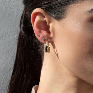 Pendientes de Aro Gruesos en Forma de Lágrima de Oro de 14K, Joyería Elegante y Atrevida para Uso Diario, Regalo para Mujer, 9K, 10K, 14K, 18K - Product Image 2