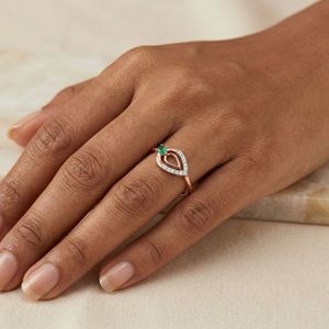 Anillo exclusivo de diamante natural de 0.04 ct, corte brillante redondo, claridad HI VS SI, oro rosa, proveedor mayorista de joyería fina - Product Image 1