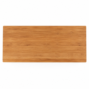 Table à manger moderne en teck massif avec base à double cadre encastré |   Ensemble de meubles de salle à manger architecturaux nordiques écologiques - Product Image 4