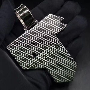Hip Hop Jewelry 925 Sterling <b>Silver</b> VVS Moissanite Diamond Number Name <b>Initial</b> Logo <b>Pendant</b> Mens Iced Out Custom Letter <b>Pendant</b> - Product Image 2