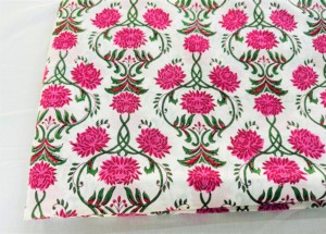 Tissu en voile 100% coton pur imprimé à la main JaipurblockprintArt, écologique, lavable, 1 mètre (39x42 pouces), usage traditionnel - Product Image 5