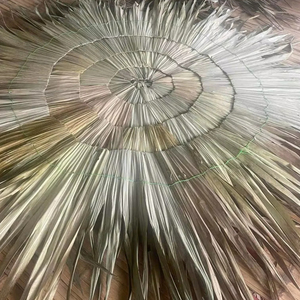 Couverture de parasol de chaume de feuille de palmier tissée à la main du Vietnam 1.6m-2.6m jaune/vert naturel pour l'ombre extérieure de patio de cabane de Tiki - Product Image 1