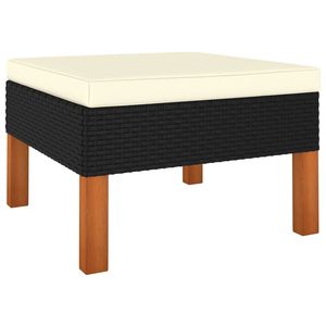 Ensemble de salon de jardin moyen avec revêtements amovibles en rotin PE noir, mobilier d'extérieur durable et élégant - Product Image 5