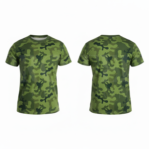 Camiseta de Manga Corta con Diseño de Camuflaje Personalizado, Ropa Casual para Exteriores, Cuello Redondo, Prenda de Verano para Hombre - Product Image 4