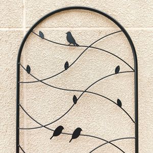 Paquete de 4 Enrejados Metálicos para Jardín de 71 x 19.7 Pulgadas, Resistentes al Óxido, Color Negro, Decoración con Pájaros, para Plantas Trepadoras y Soporte de Flores al Aire Libre - Product Image 3