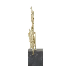 Escultura Metálica 3D Decorativa Contemporánea Hecha a Mano, Adorno Artístico para el Hogar, Decoración Moderna de Lujo para Sala de Estar, Bañada en Oro - Product Image 2