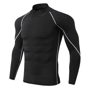 High Quality Custom Men's Long Sleeve Gym <b>Compression</b> <b>Shirt</b> Custom Printed Pattern Knitted Fabric Active Tops T-<b>Shirts</b> for Men's - Product Image 2