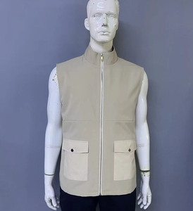 Mens <b>Utility</b> Gilet Stand Collar Patch Pocket Sleeveless Jacket Lightweight Padded <b>Vest</b> Water Repellent OEM Wholesale - Product Image 1