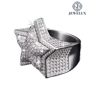 Jewelux Unisex <b>Ring</b> Channel Setting IGI Certified <b>925</b> <b>Silver</b> 14K Gold Plated Luxury Jewelry Wedding Engagement Party Wear - Product Image 4