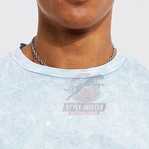 Camiseta de Moda Estampada 100% Algodón para Hombre, Lavado Ácido, Cuello Redondo, Corte Holgado, Alta Calidad - Product Image 5