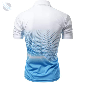 Nouveau polo sublimé avec logo brodé personnalisé, manches courtes, séchage rapide, sportif, tricoté, 100% coton, respirant - Product Image 2