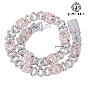 High Quality <b>Statement</b> <b>Necklace</b> 925 Silver Plated Moissanite Geometric Link Chain Luxury Party Jewelry Unisex For Sale - Product Image 5