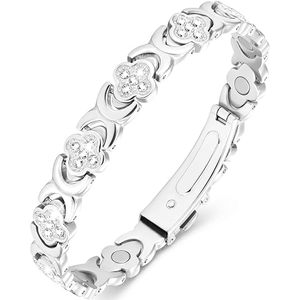 Brazalete Magnético de Latón con Tema de Amor, Ecológico y Ajustable para Mujer, con Terapia Magnética Gauss y Herramienta de Medición - Product Image 4