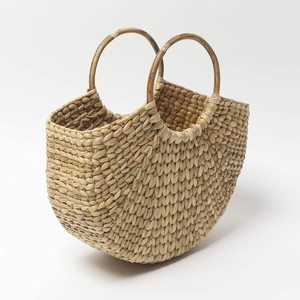 Handwoven Natural Straw Handbag with Wooden Handles Eco Friendly Summer Tote Purse - Product Image 4