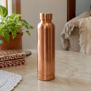 1L Pure Copper <b>Water</b> <b>Bottle</b> Leakproof Reusable Ayurvedic Drinking <b>Bottle</b> Eco Friendly Metal Drinkware for Wholesale <b>Bulk</b> Supply - Product Image 4