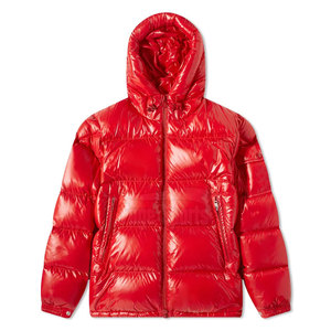 MKB ENTERPRISES Men's <b>Red</b> <b>Hooded</b> Puffer <b>Jacket</b> Waterproof Polyester Filled Winter Coat Casual Zipper Closure Regular Fit Fur - Product Image 3