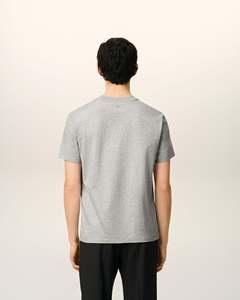 Camiseta de Manga Corta Gris para Hombre, Cuello Redondo, Corte Regular, Informal, de Algodón Jersey Transpirable, con Diseño de Logotipo Frontal - Product Image 2
