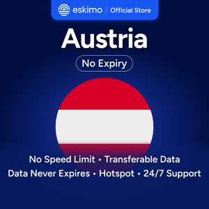 เอสกิโม ออสเตรีย 1GB eSIM ไม่มีวันหมดอายุข้อมูล ข้อมูลสำหรับการเดินทาง ความเร็วสูง 5G/4G ไม่ต้องใช้ซิมการ์ดแบบกายภาพ S-AT-01 สมาร์ทโฟนดิจิทัล - Product Image 1