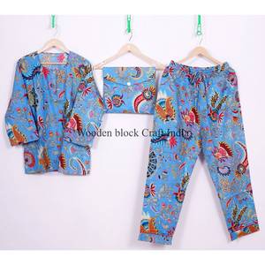 Robe longue vintage 100 % coton à manches longues, imprimée à la main, respirante, taille élastique, décontractée pour femme - Product Image 6