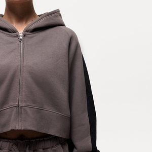 Sudadera con Capucha para Mujer, Color Sólido, Mezcla de Algodón y Felpa, Informal, para Otoño, Manga Larga, con Bolsillos - Product Image 4