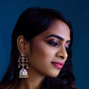 Kundan Style Designer Jhumka Pearl Diamond Pendant Earrings for Wedding Party - Product Image 1