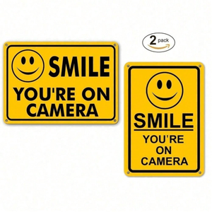 CIFbuy Cartello di Avvertimento in Metallo per Telecamera di Sicurezza, per Decorazione Interna Casa e Giardino, TikTok per Servizio Ritiro Temu - Product Image 2