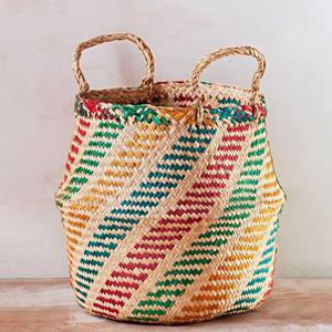 Cestas plegables de algas marinas, organizador de ropa de paja natural, cesta de vientre de hierba marina para almacenamiento en armario - Product Image 4