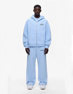 Ropa Urbana Personalizada con Logotipo, Pantalones Deportivos Holgados de Gran Tamaño con Estampado por Sublimación, Pantalones Deportivos Sólidos con Capucha, Conjuntos Deportivos Pesados para Hombre - Product Image 1