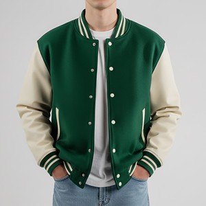 <b>Men</b> Varsity <b>Jacket</b> Custom College Team <b>Jacket</b> Letterman Style Wool Leather Sleeves OEM ODM Bulk Manufacturing Service - Product Image 1