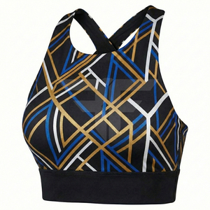 Womens <b>Back</b> Sports Bra Simple Solid 100% Cotton Yoga Top Breathable Quick Dry Eco-Friendly Medium <b>Support</b> Fitness Wear - Product Image 2