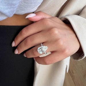 Luxury 7 Carat Pear Cut Engagement <b>Ring</b> VVS2 IGI Lab Diamond 925 Sterling Silver <b>Customized</b> Engagement <b>Ring</b> - Product Image 1