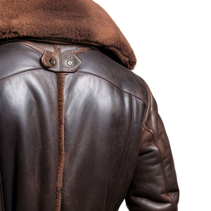 Elegante Abrigo de Cuero y Piel al por Mayor con Logotipo Personalizado, Proveedor de Ropa de Invierno, Abrigo de Cuero y Piel de Lujo para Hombre de Alta Calidad - Product Image 6