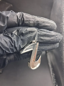 Colgante Personalizado en Plata con Incrustaciones de Diamantes Moissanite VVS, Chapado en Rodio, Estilo Hip Hop, con Inicial, para Unisex - Product Image 5