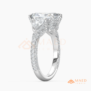 Moissanite Radiant Three <b>Stone</b> Ring for Women Silver Tone Engagement Anniversary Jewelry Elegant Daily Style - Product Image 6
