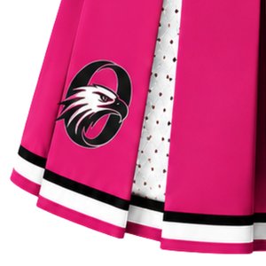 Jupe plissée rose vif, blanche et noire pour femme, taille haute, pour cheerleading, performance sportive, danse et uniforme de cheerleader - Product Image 3
