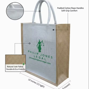 5 Kg <b>Foldable</b> Jute Zipper Shopping <b>Bags</b> with Rope Handle for Groceries - Product Image 1